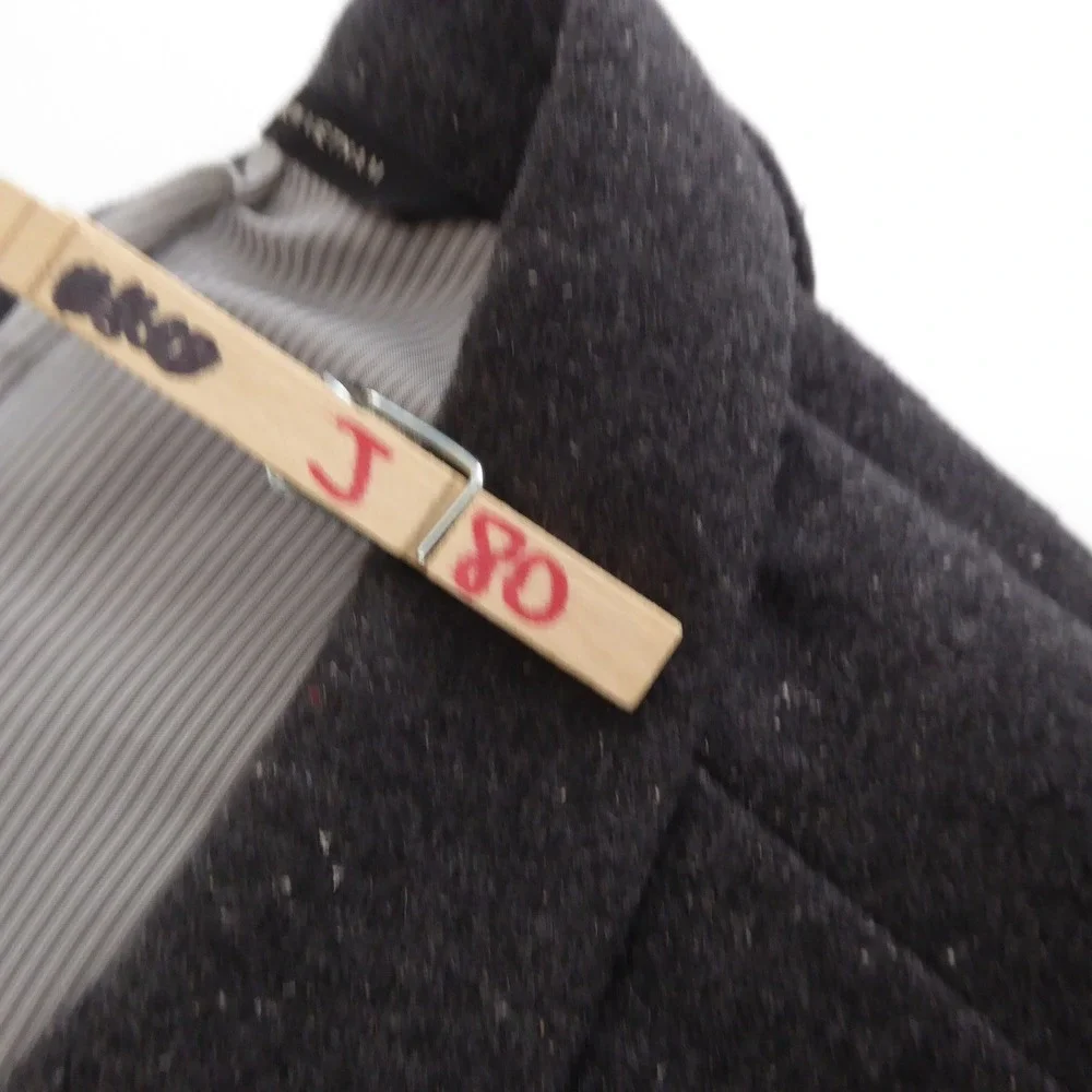 Banana Republic Mens Blazer Charcoal Grey Tailored Wool Textured Knit 40R Slim
